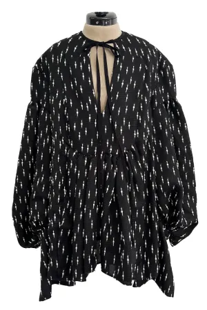 Documented Fall 2017 Rosie Assoulin Runway Black & White Wool & Silk Swash Buckler Top