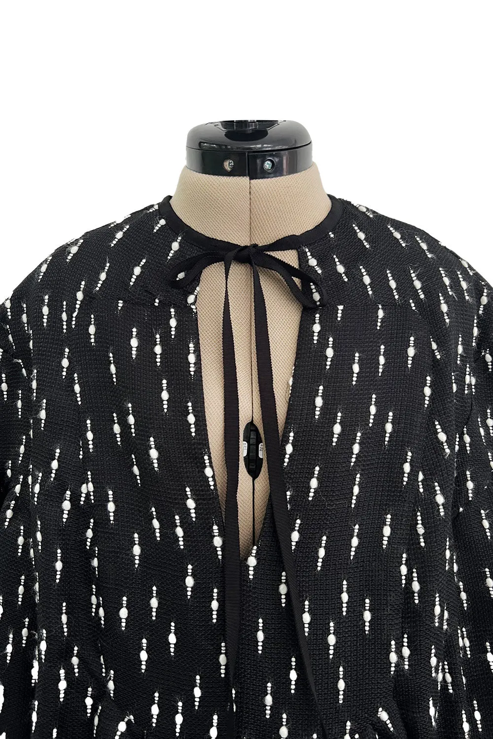 Documented Fall 2017 Rosie Assoulin Runway Black & White Wool & Silk Swash Buckler Top