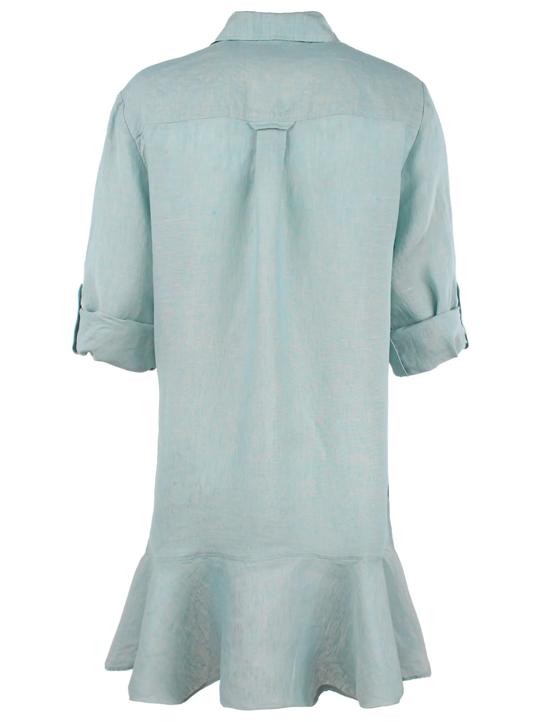 Drop Waist Float Shirt Dress Seaglass Green Washed Linen