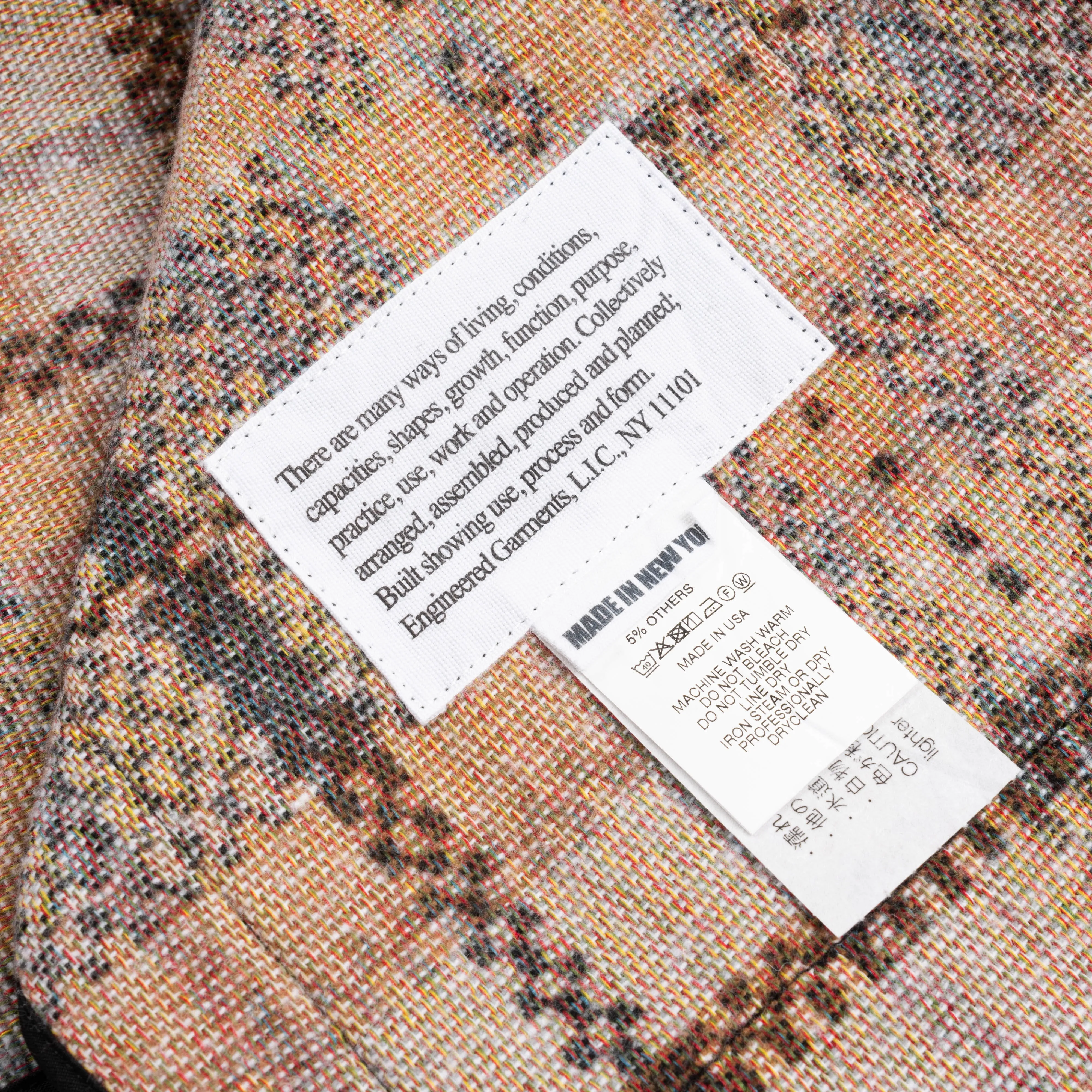 EG Liner Vest 23F1C011 Black/Tan Cotton Acrylic Old Plaid