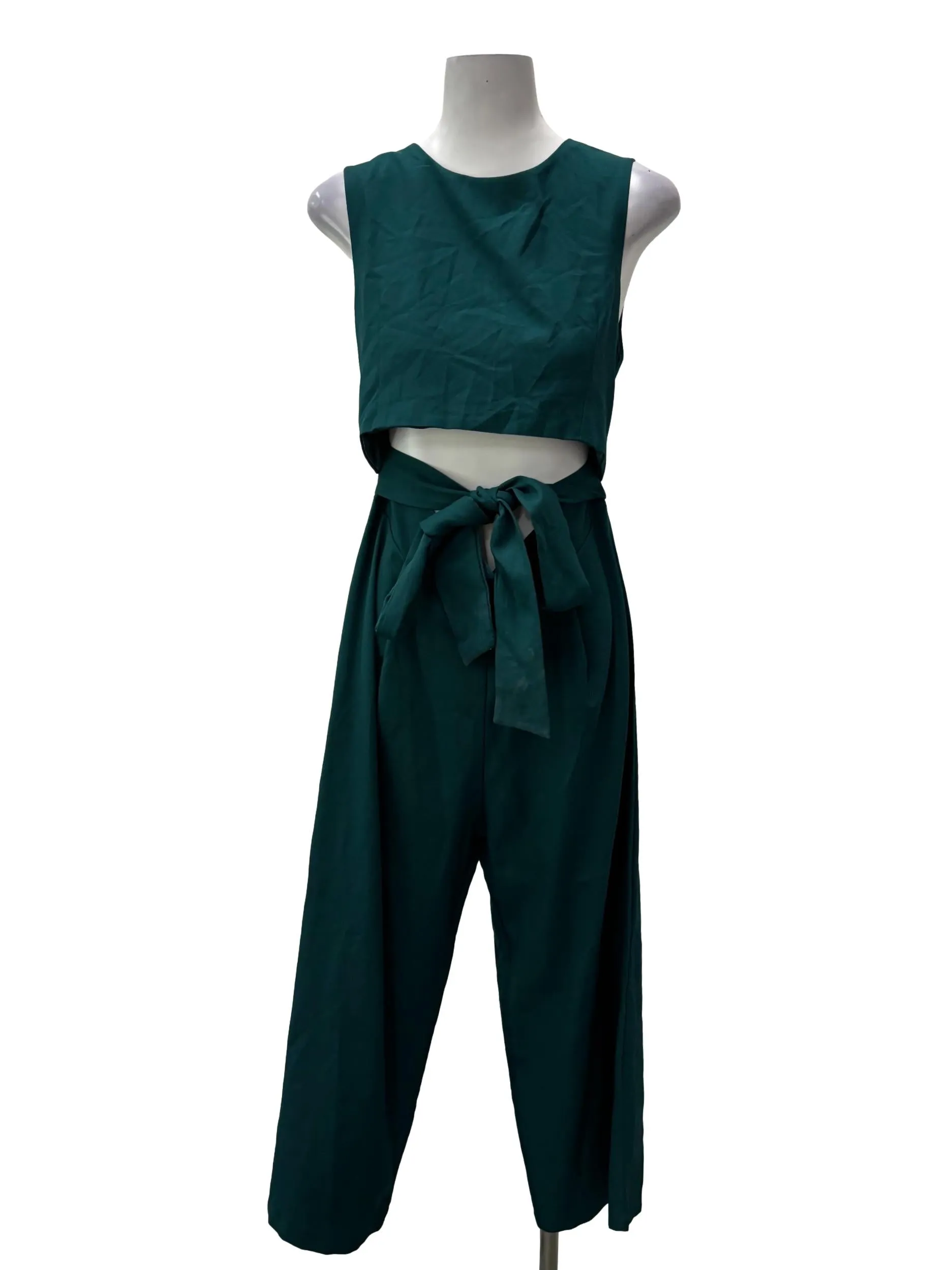 Emerald Green Roundneck Sleeveless Jumpsuit