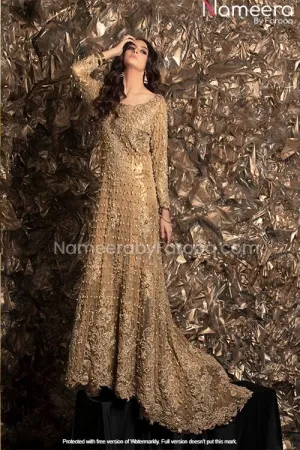 Enriched Golden Pakistani Bridal Designer Wear #BN111