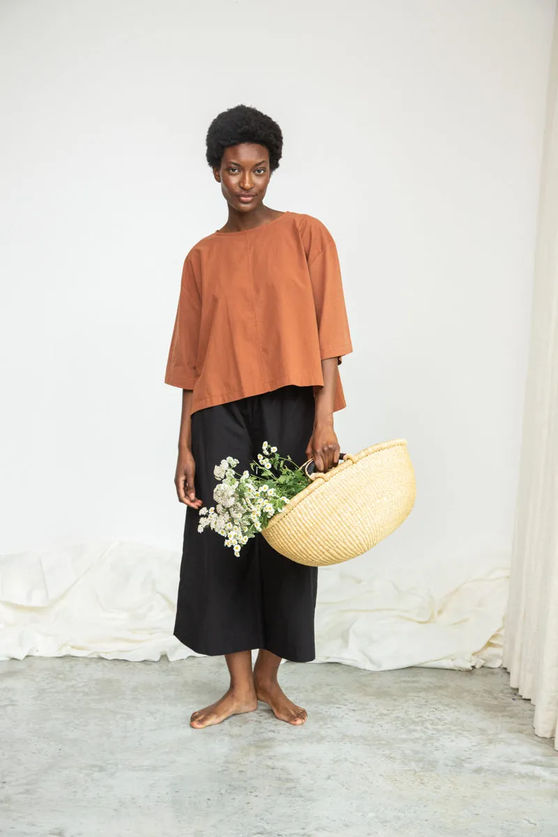 Evora-Jane Organic Cotton Trouser in Black