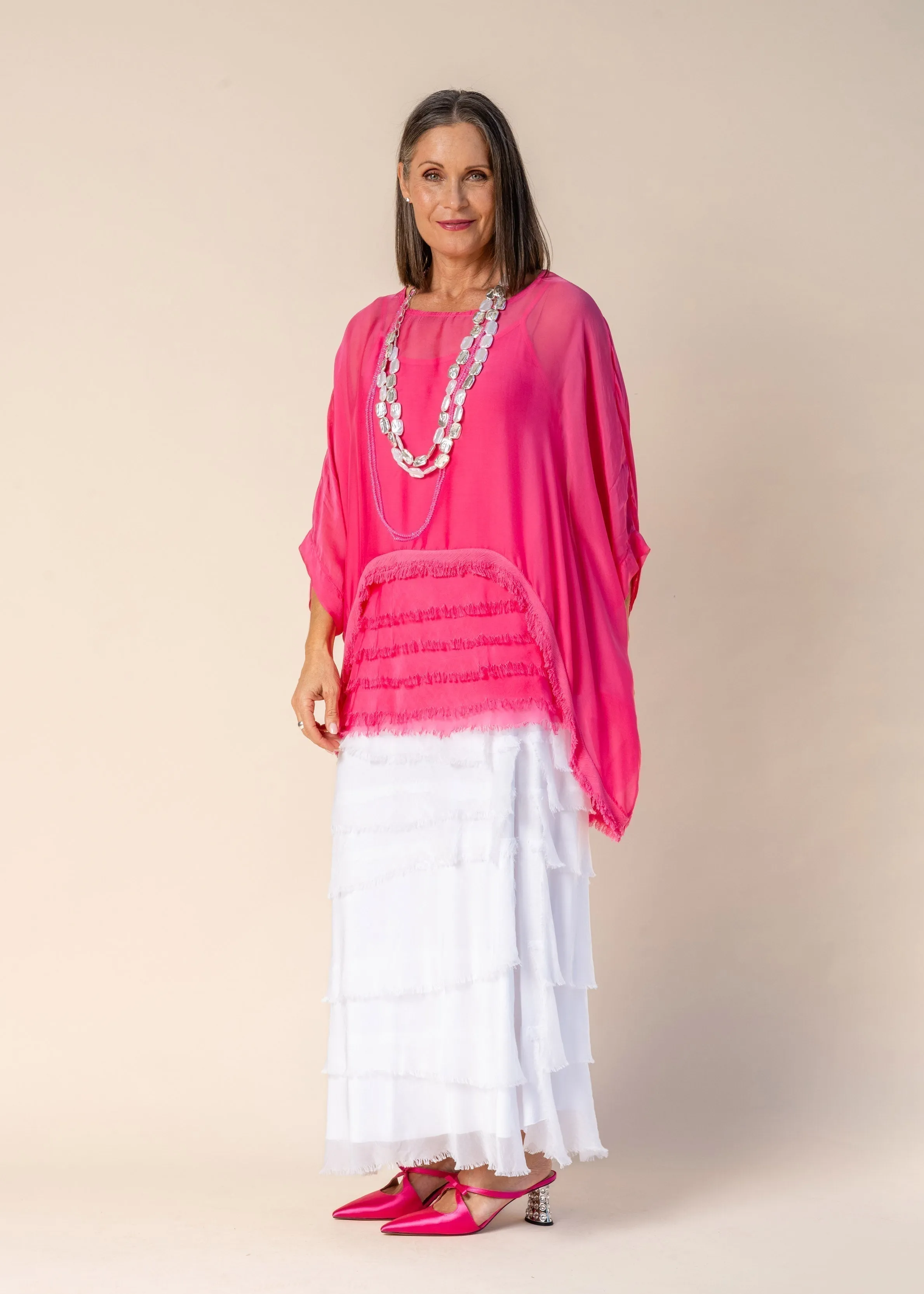 Farah Silk Top in Raspberry Sorbet