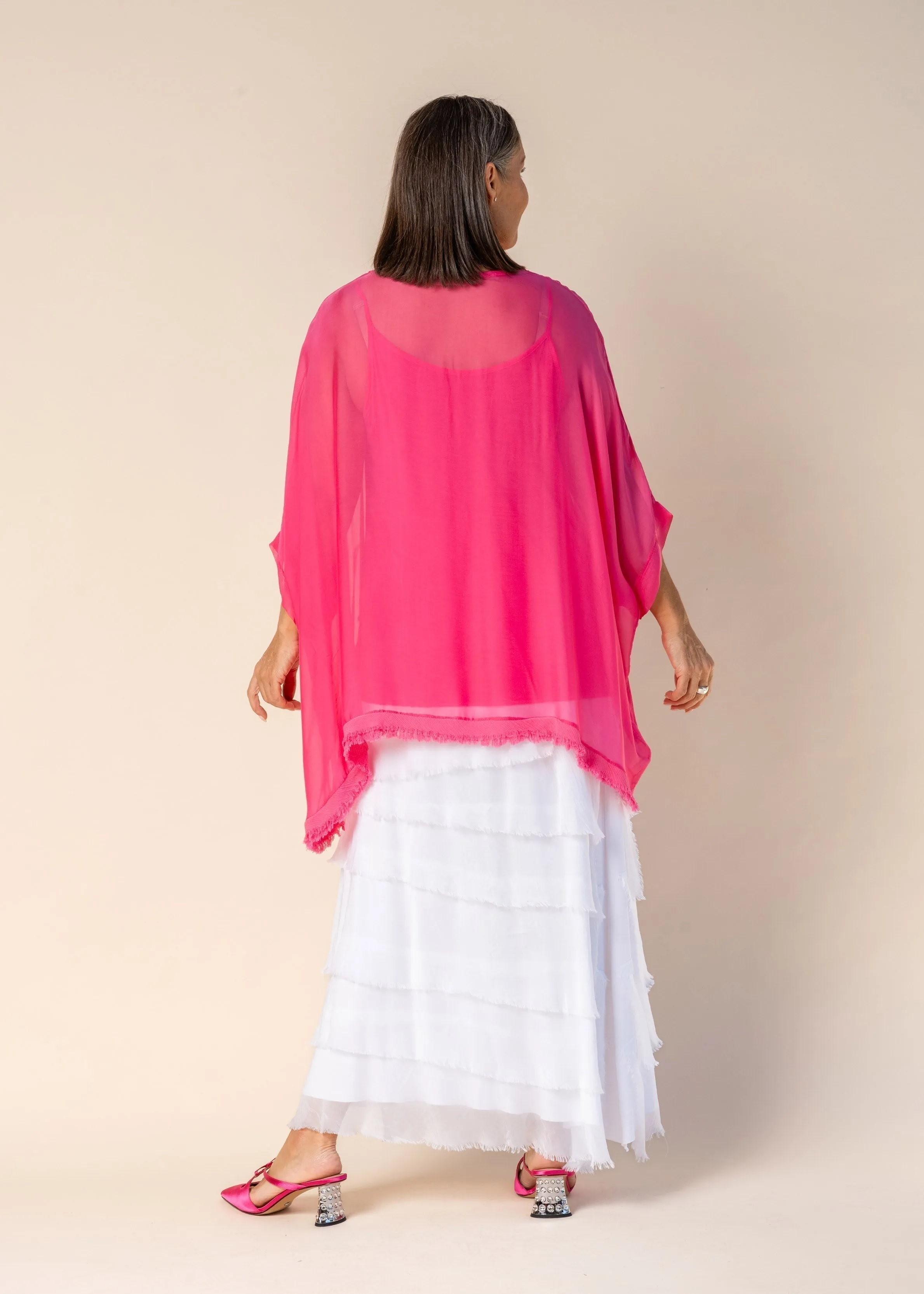 Farah Silk Top in Raspberry Sorbet