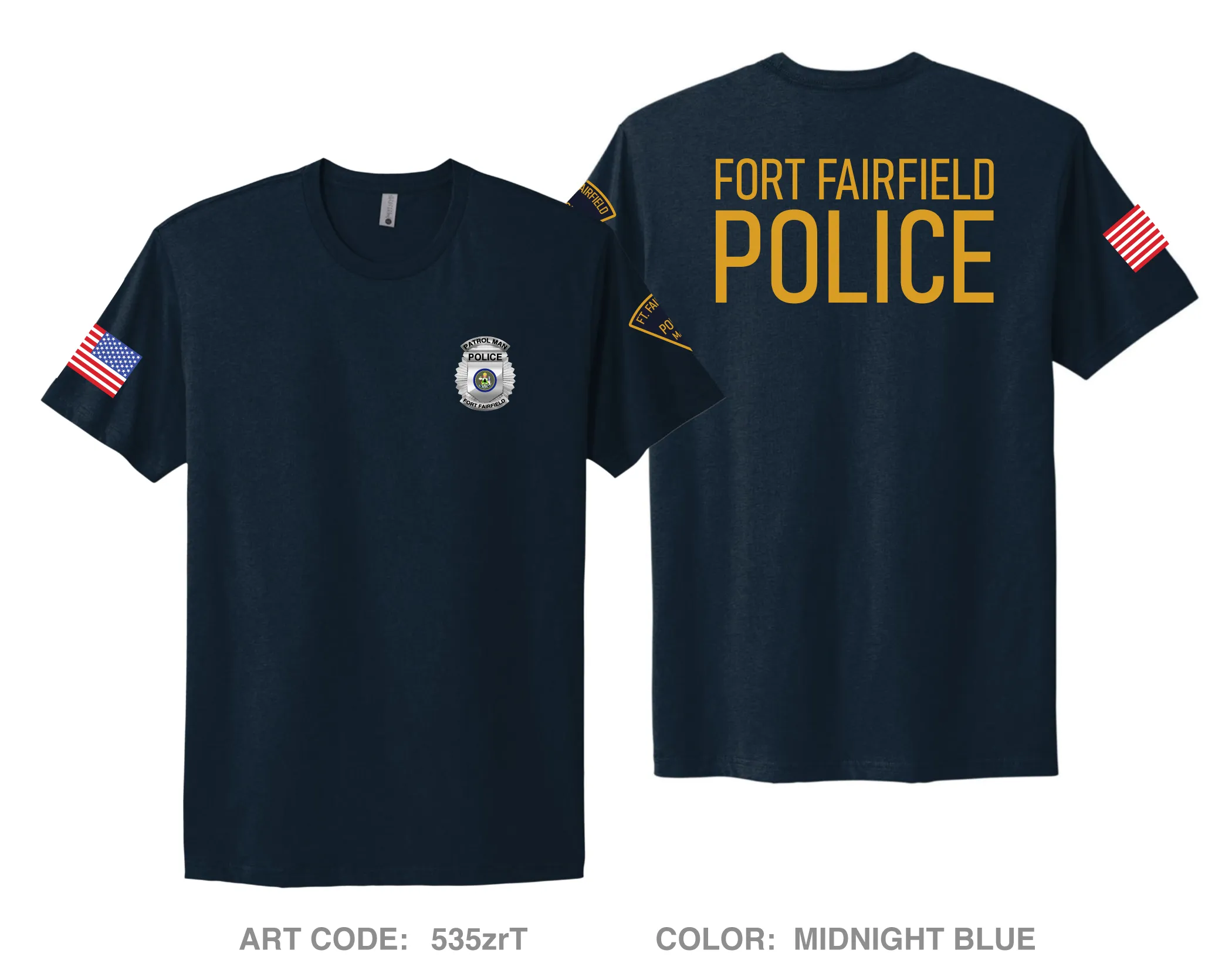 Fort Fairfield Police Comfort Unisex Cotton SS Tee - 535zrT