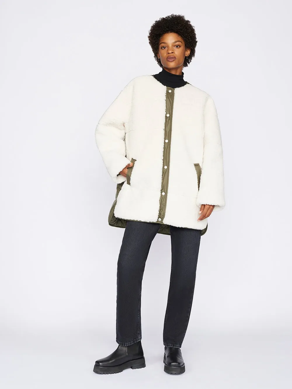 Frame - Oversized Army Liner - Cream Multi