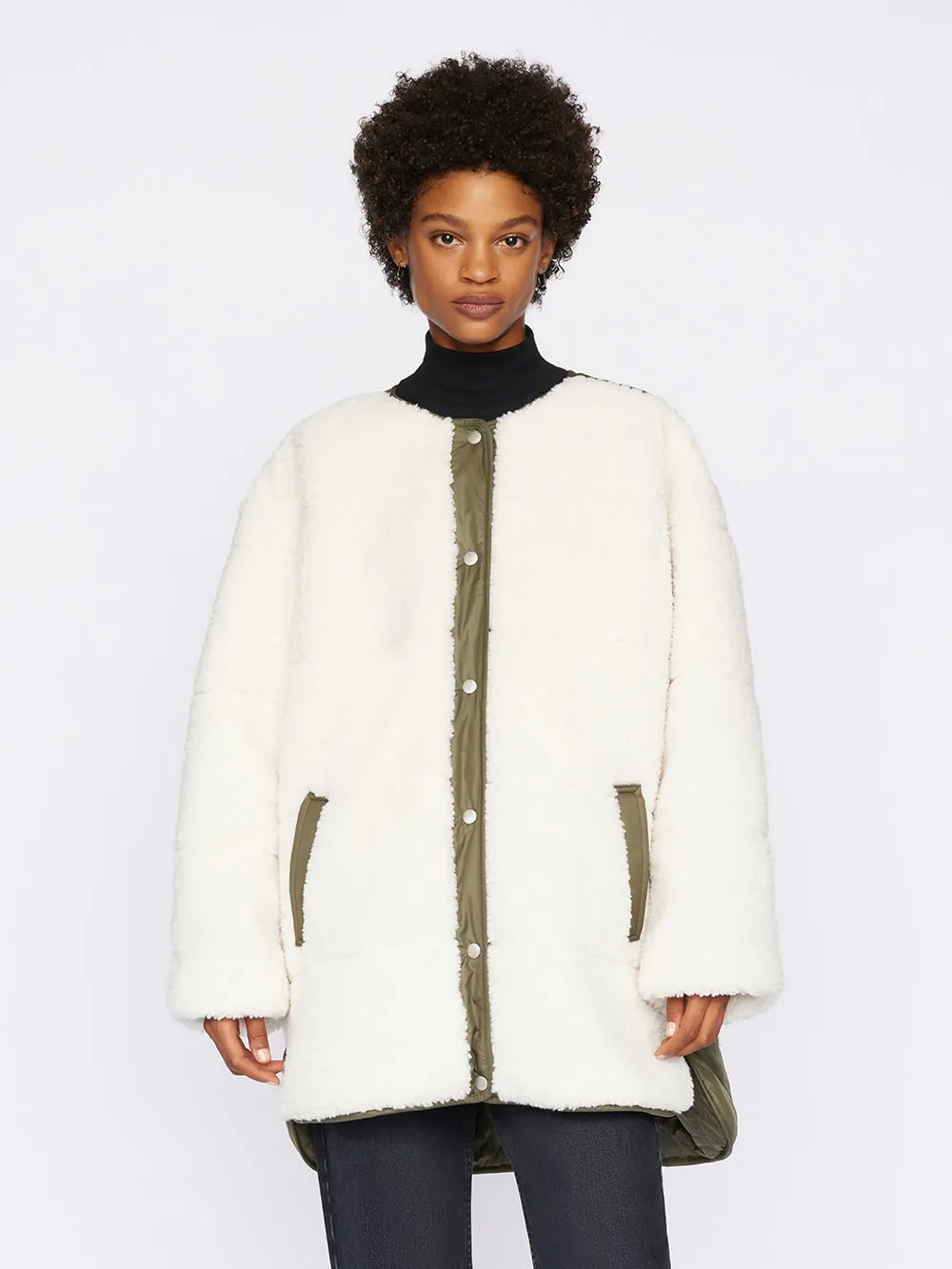 Frame - Oversized Army Liner - Cream Multi