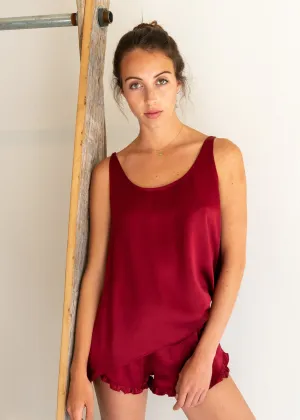 Frankie Tank in Wine Silk