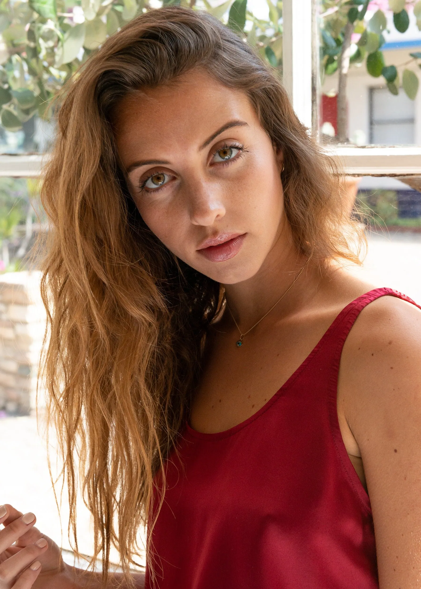 Frankie Tank in Wine Silk