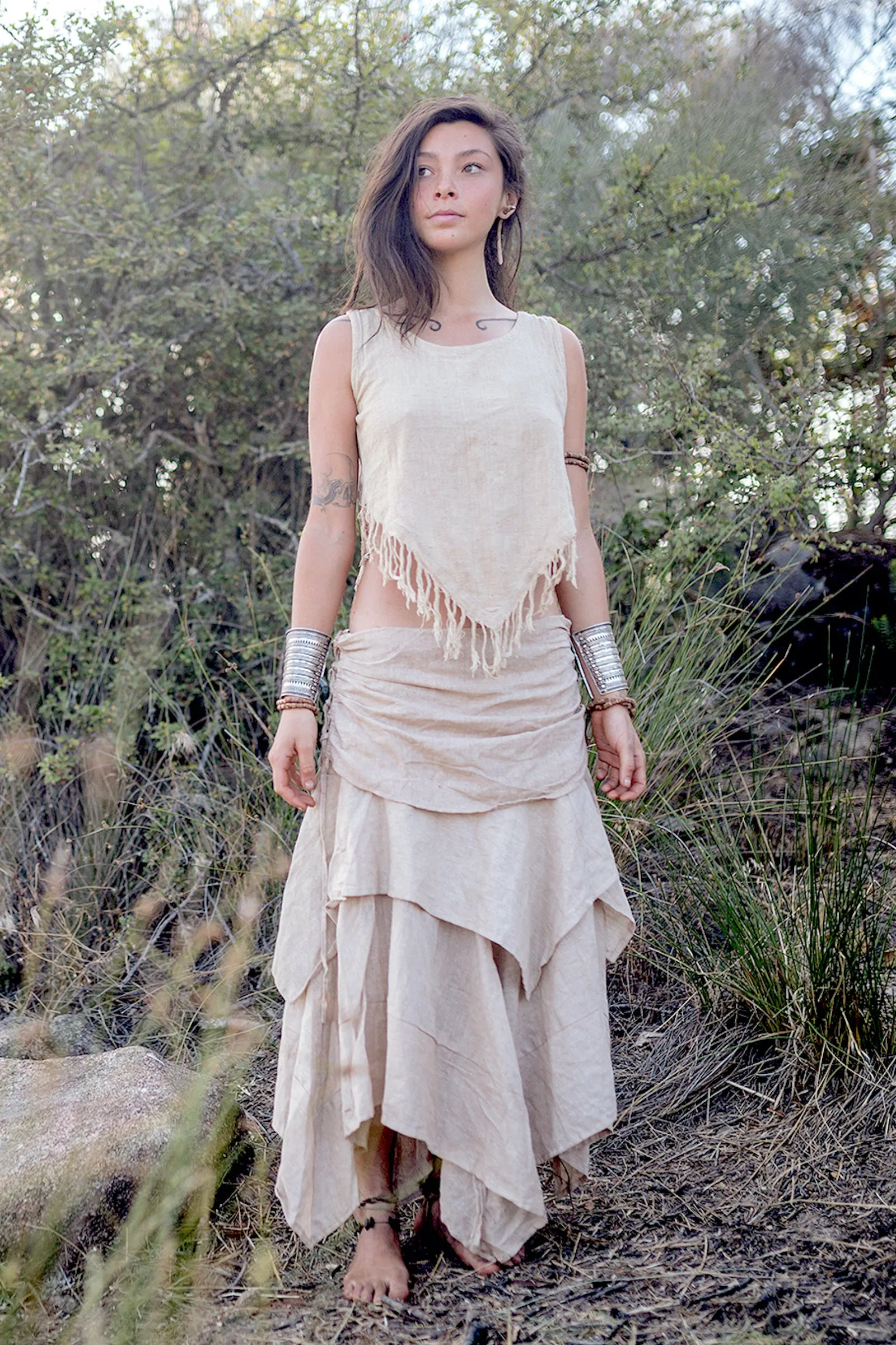 Frayed Pointy Top ⋙ Hemp Cotton