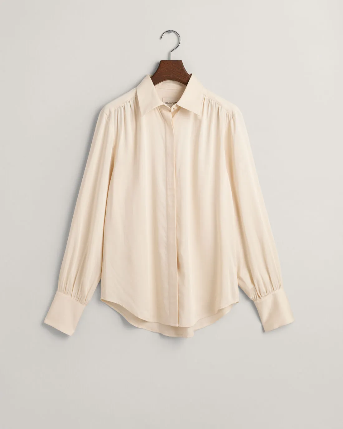 GANT Women's Eggshell Silk Button Up Blouse 4352042 Size 6