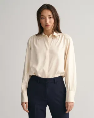 GANT Women's Eggshell Silk Button Up Blouse 4352042 Size 6