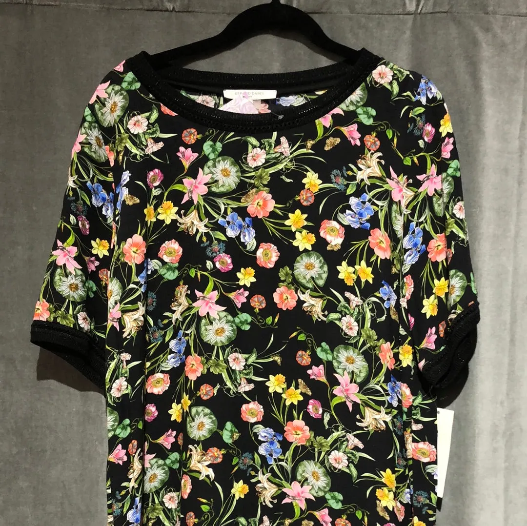 Gerard Darel Black Floral Short sleeve "GENNA" Shirt Dress
