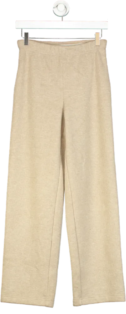 Goelia Beige Wide Leg Trousers UK 8