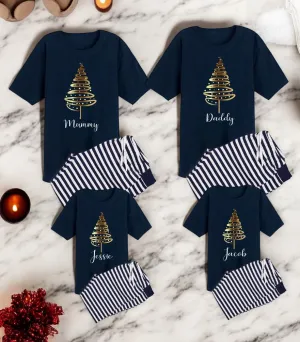 Gold Tree Personalised Christmas Pyjamas