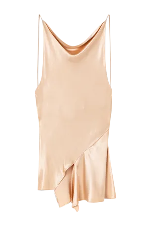 Halter Open Back Silk Peach Top