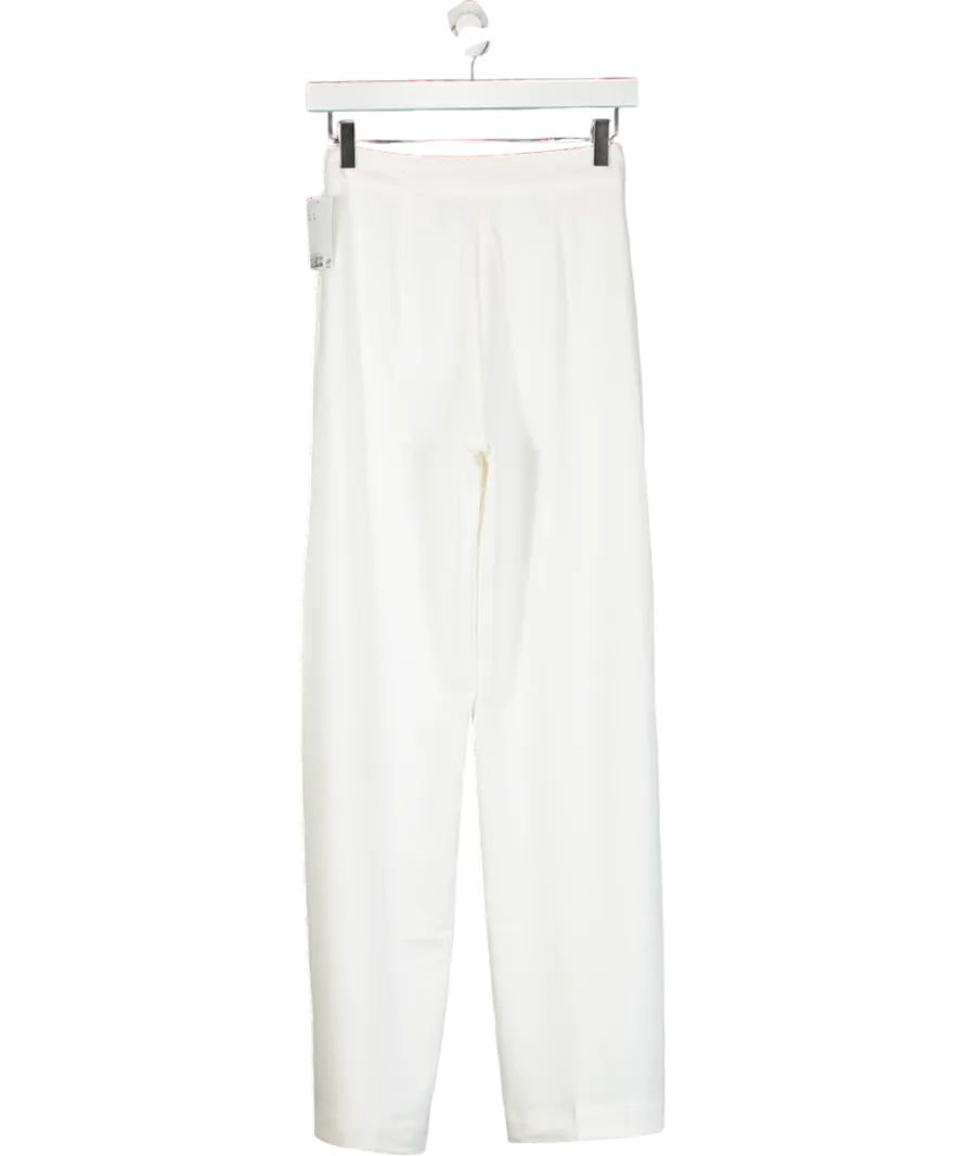 H&M White Straight Leg Trousers UK 4