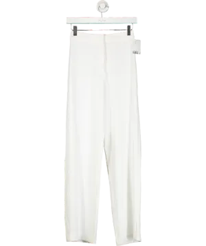 H&M White Straight Leg Trousers UK 4