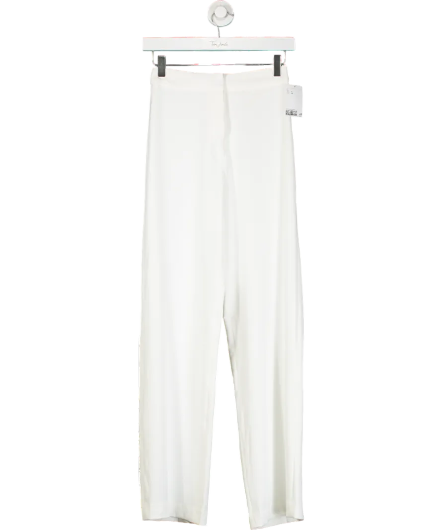H&M White Straight Leg Trousers UK 4