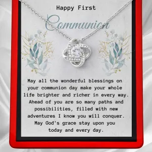 Happy First Communion - Love Knot Necklace