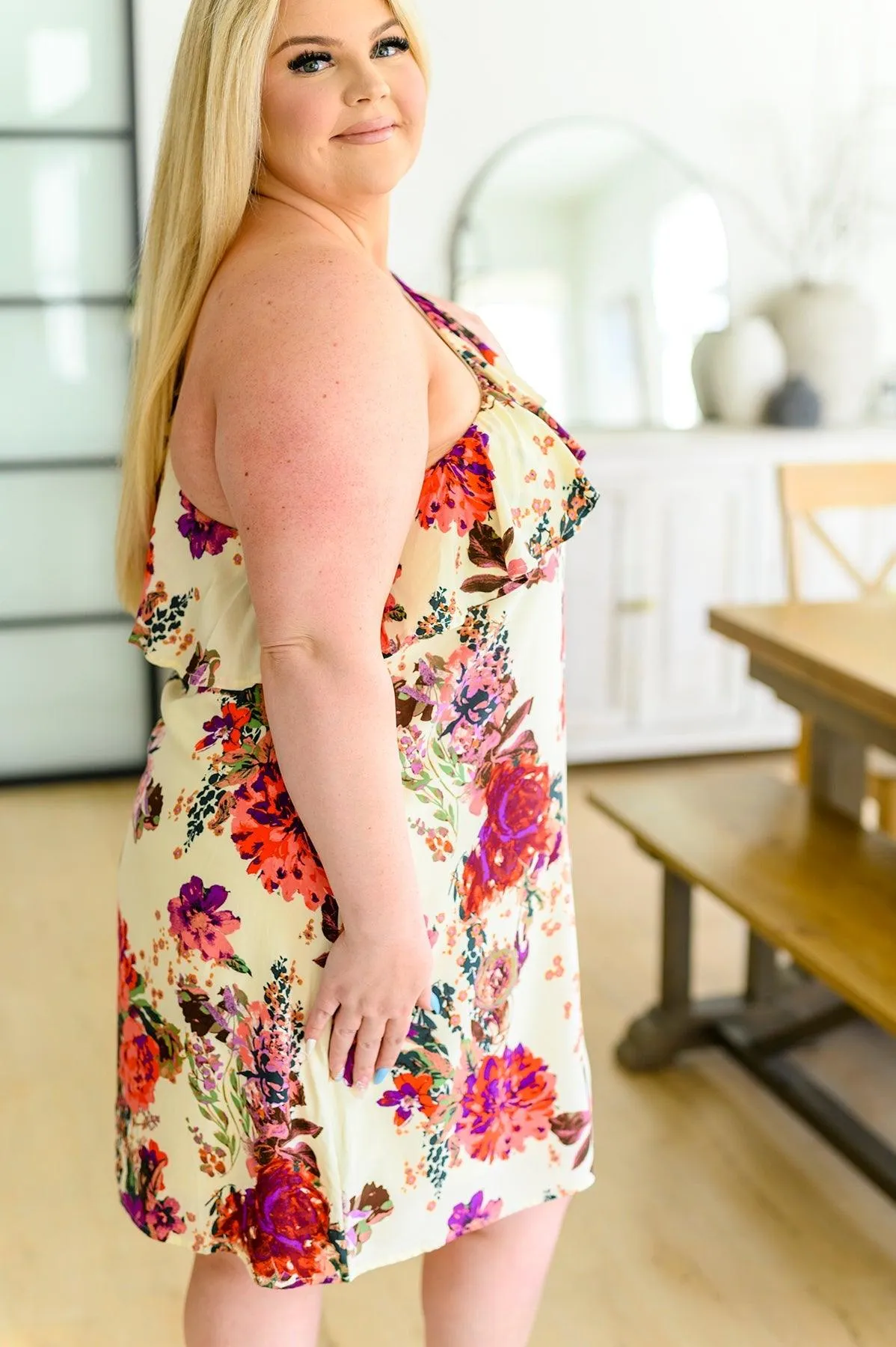 Hazel Blues® |  Total Wonder One Shoulder Floral Dress