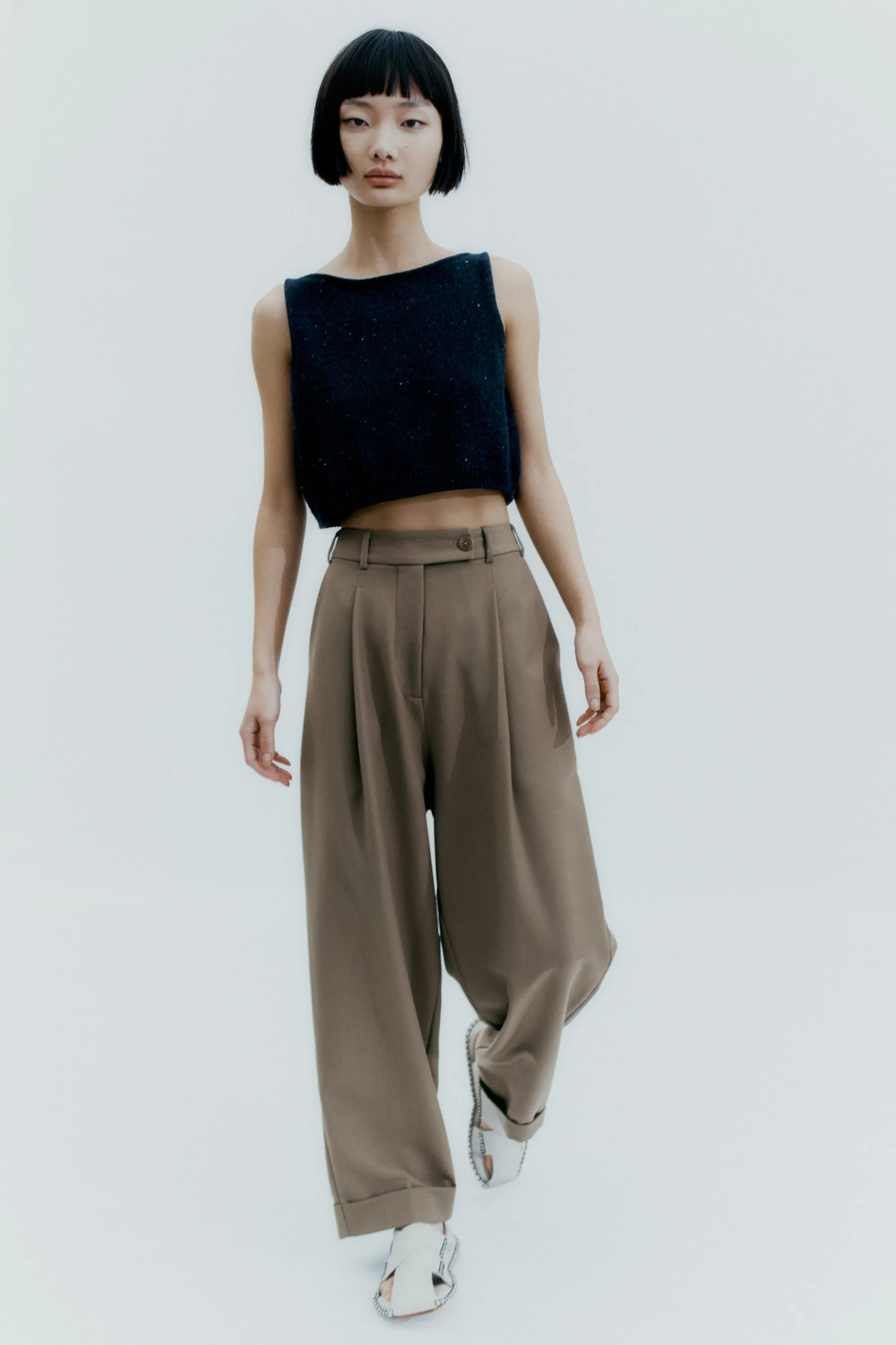 Heather Cotton Top, Black
