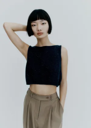 Heather Cotton Top, Black