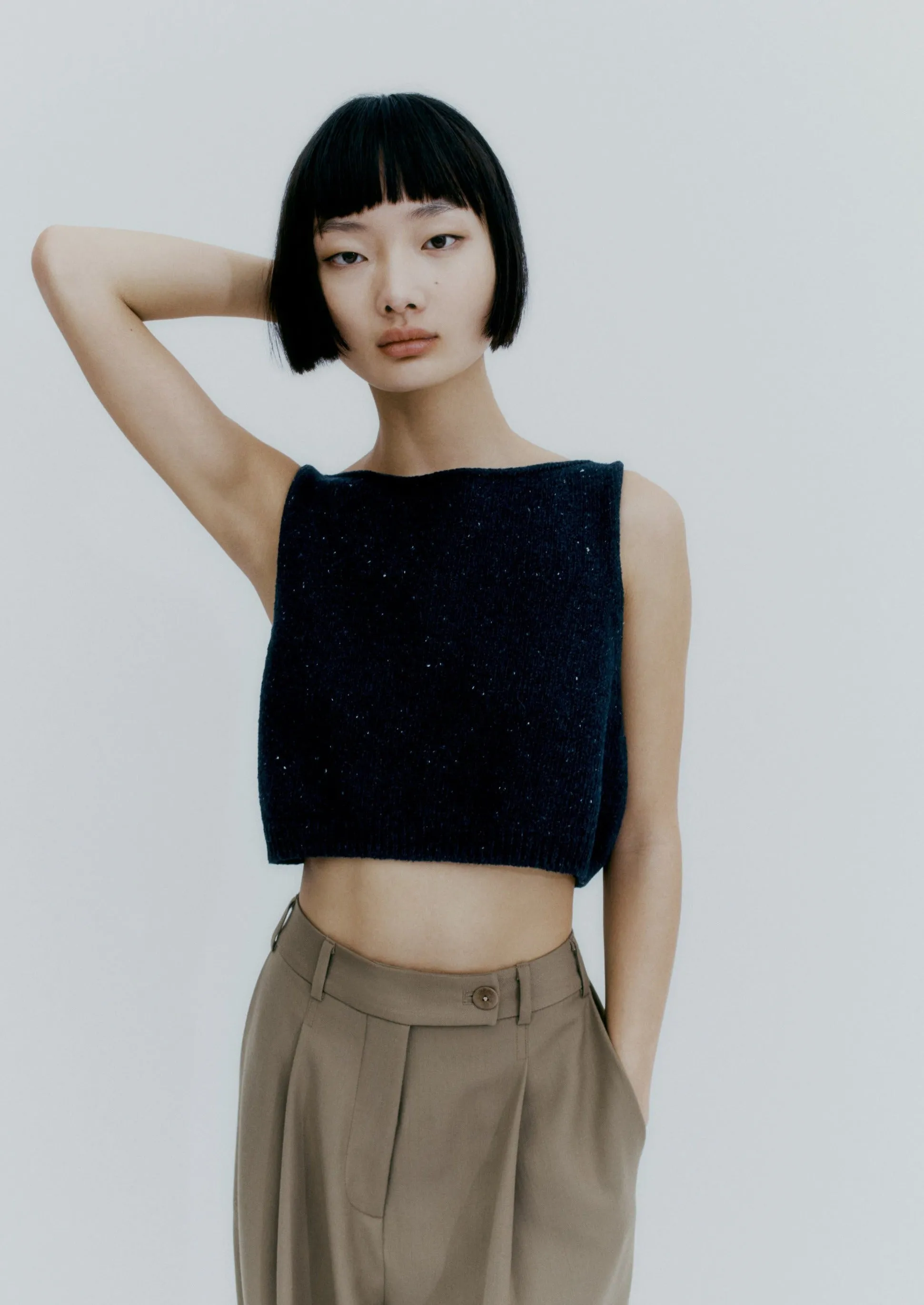 Heather Cotton Top, Black