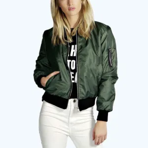 High Fashion Women Solid Celeb Bomber Jacket Coat Casual Stand Collar Slim Coat Short Outerwear Plus Size