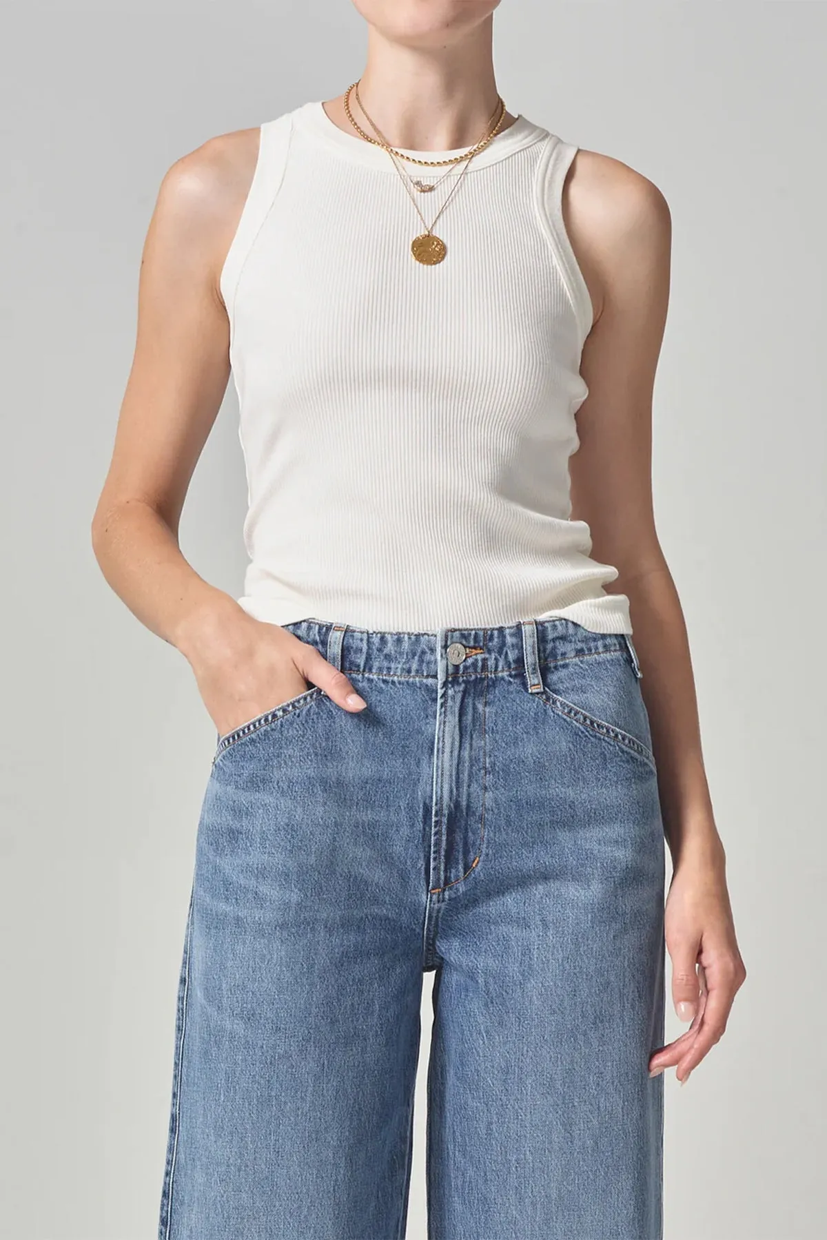 Isabel Rib Tank in Pashmina