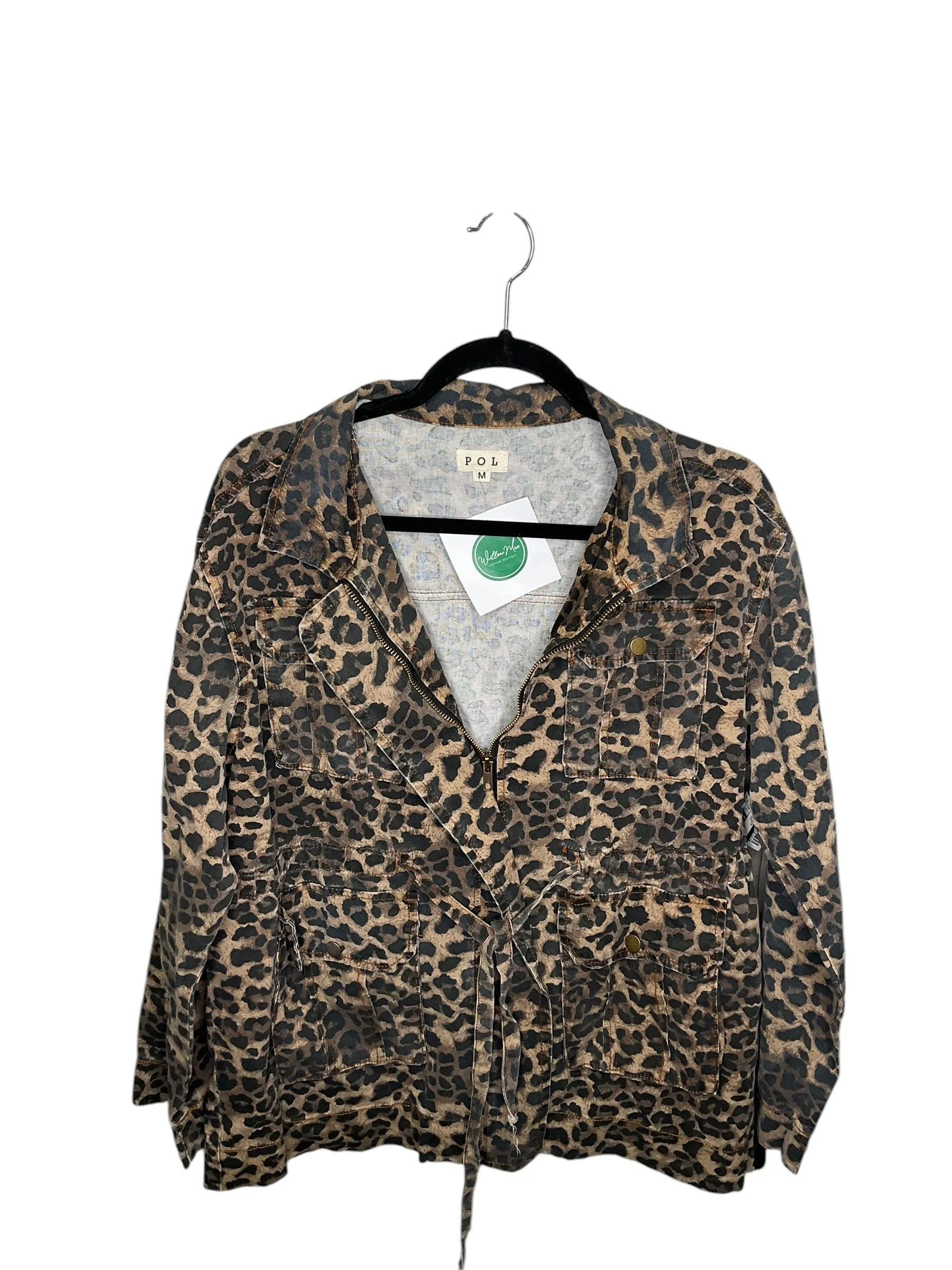 Jacket Utility By Pol In Animal Print, Size: M