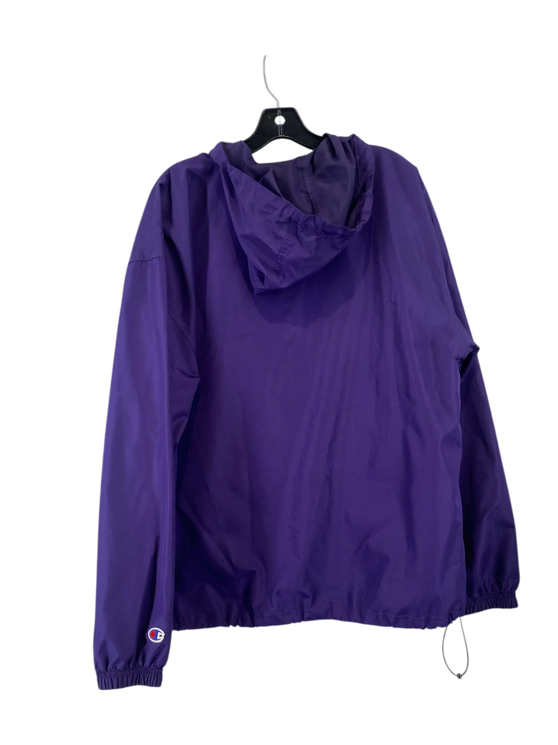 Jacket Windbreaker By Champion In Purple, Size: L