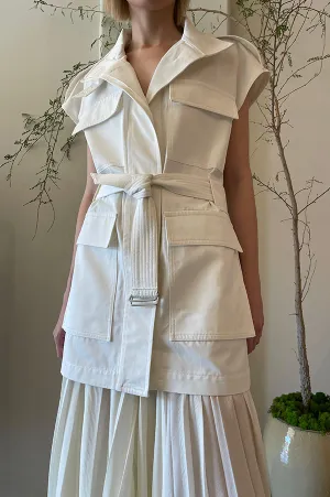Jalit Sleeveless Jacket in White