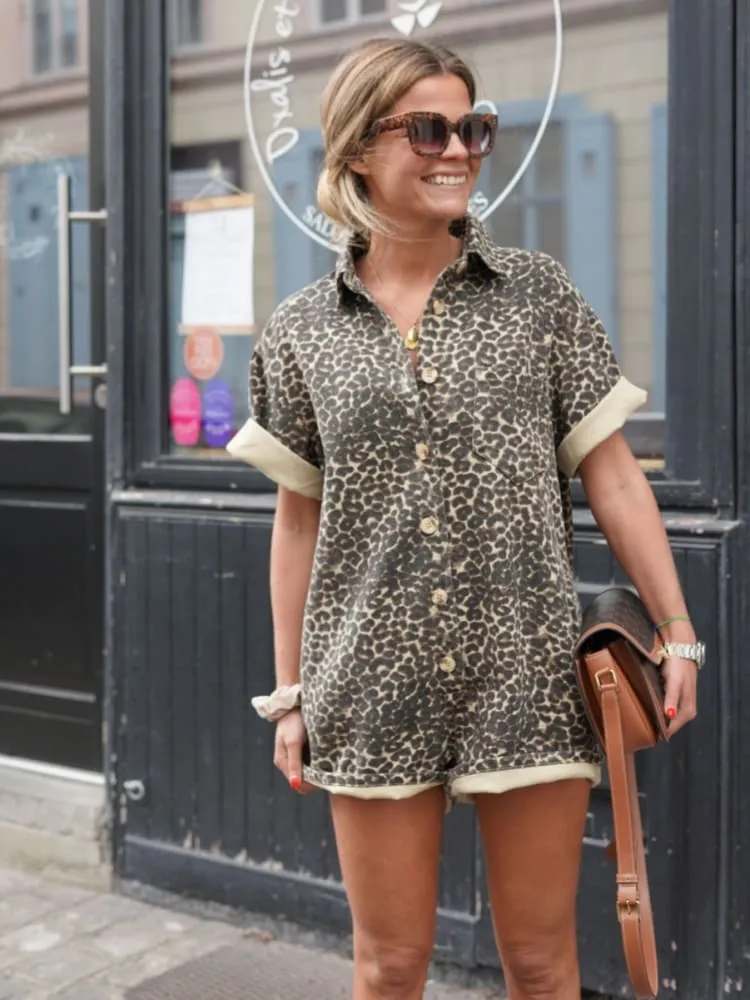 Jessica - Mini Cheetah Print Romper