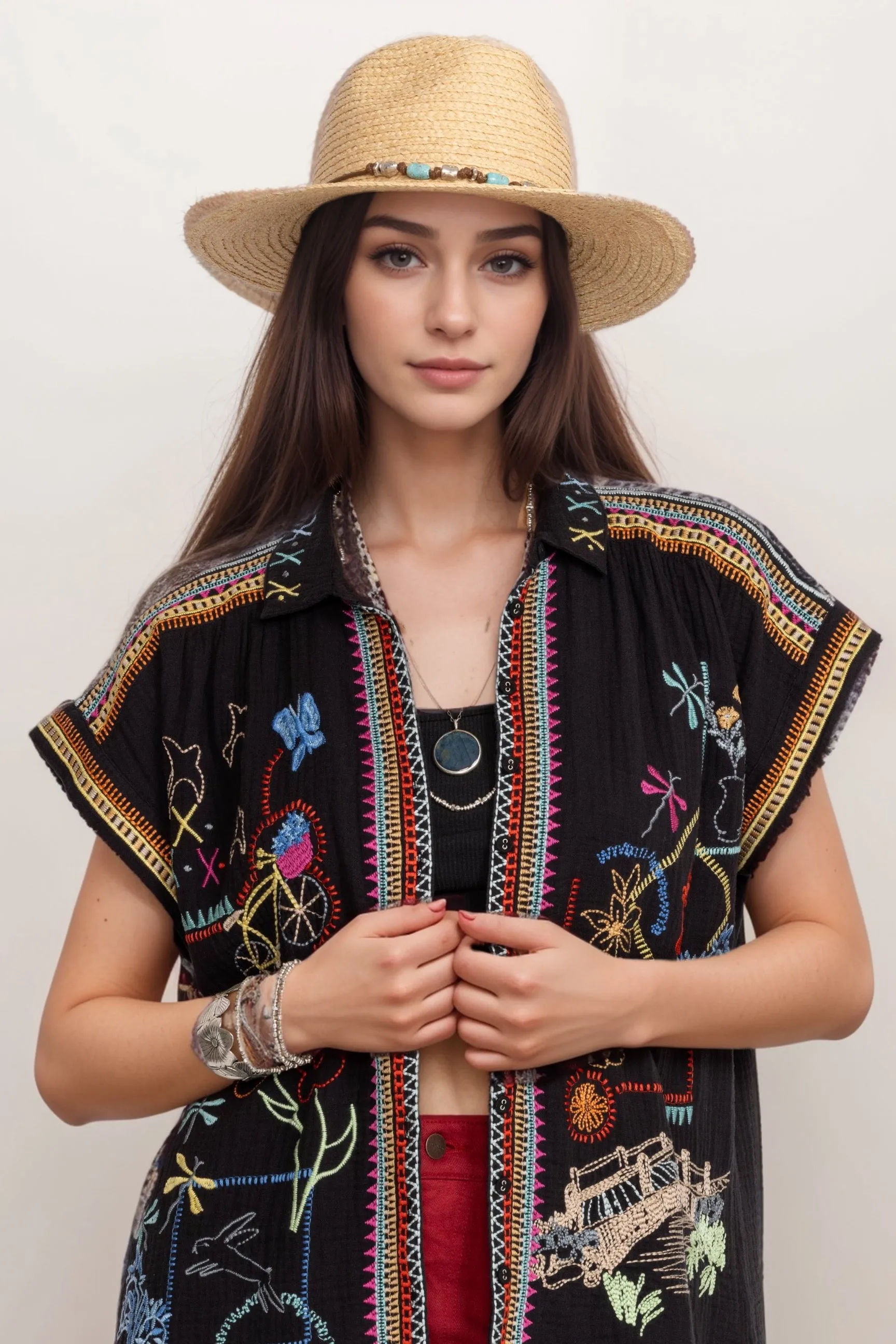 Johnny Was Biya Dionne Button-Down Blouse B14124A4 *