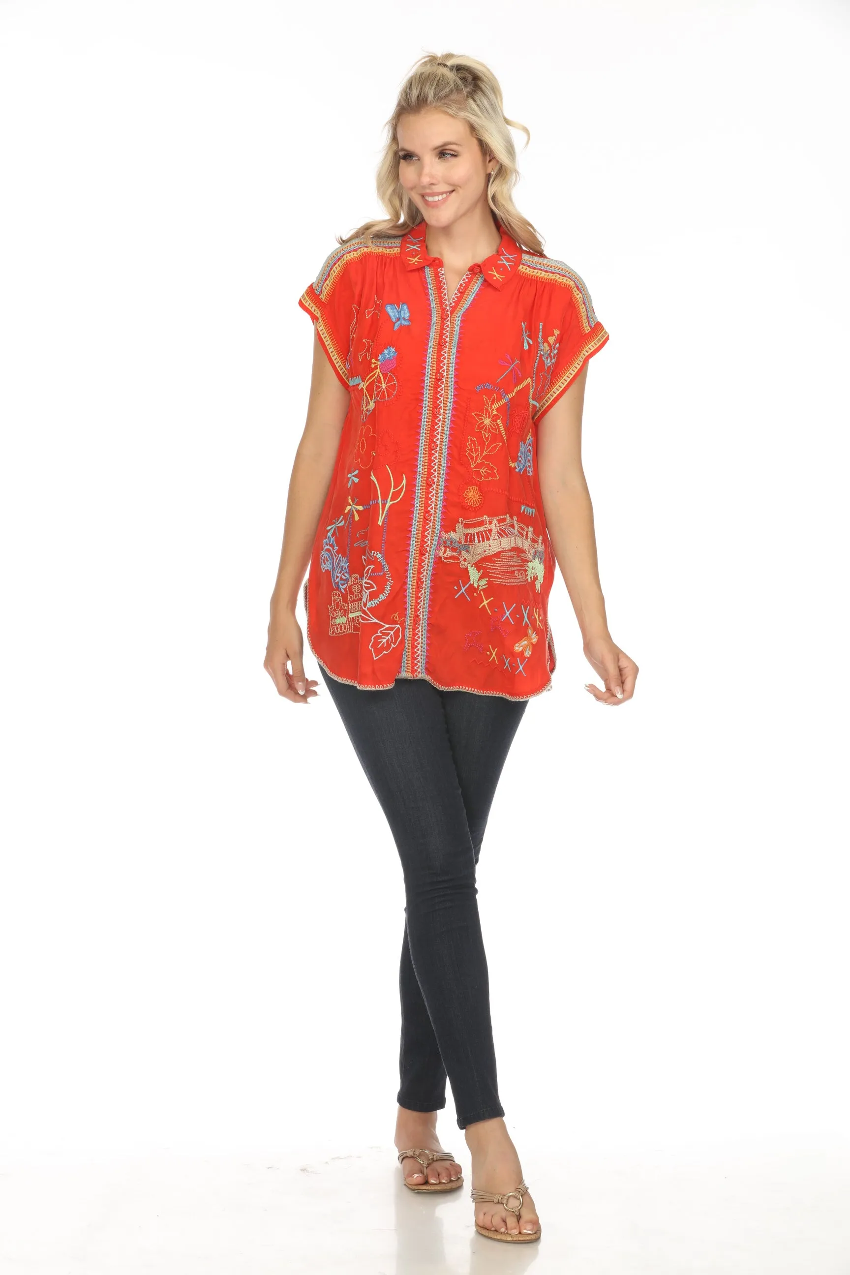 Johnny Was Biya Dionne Button-Down Blouse B14124A4 *