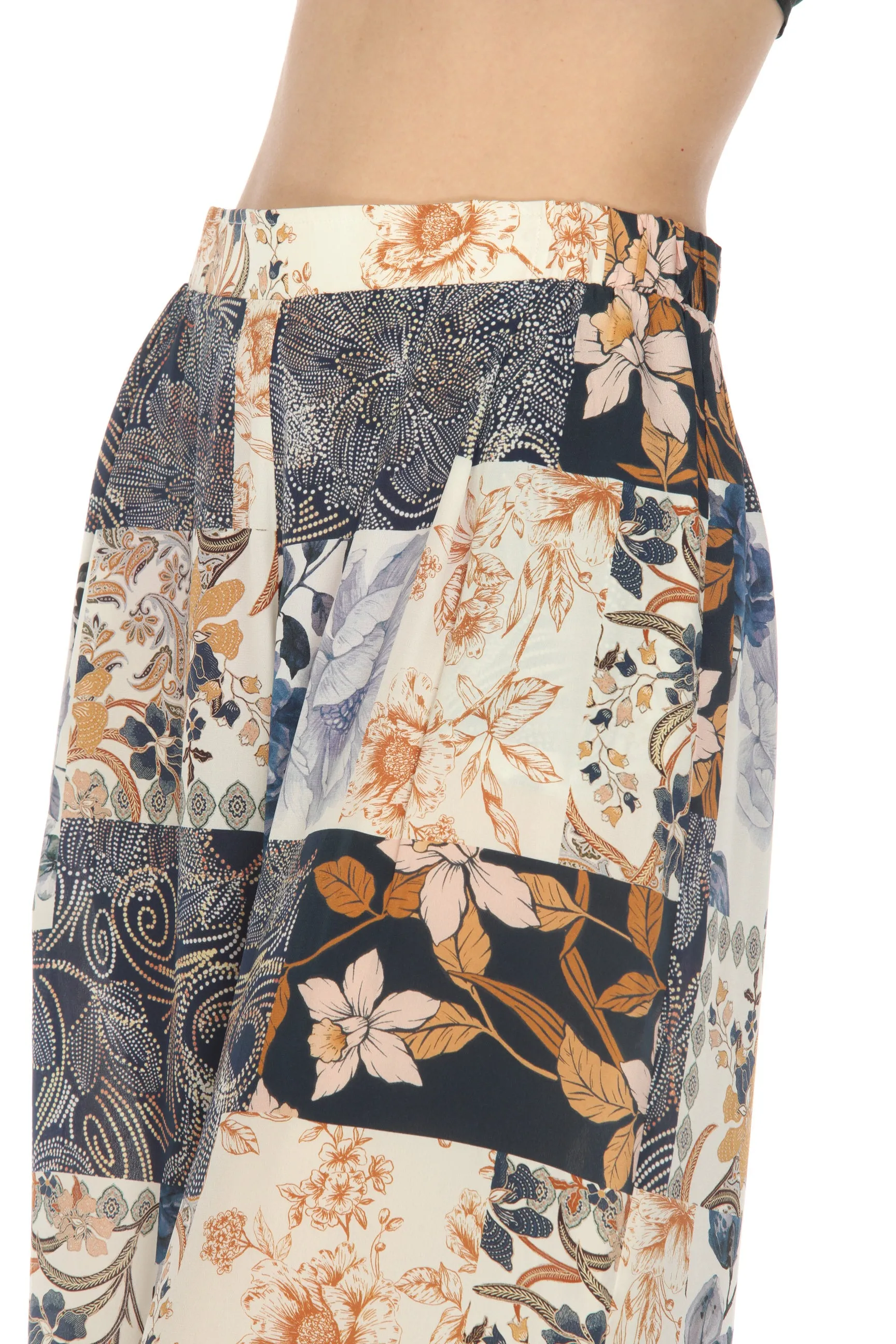 Johnny Was Love Polaris Silk Floral Easy Wide Leg Pants Boho Chic L67322