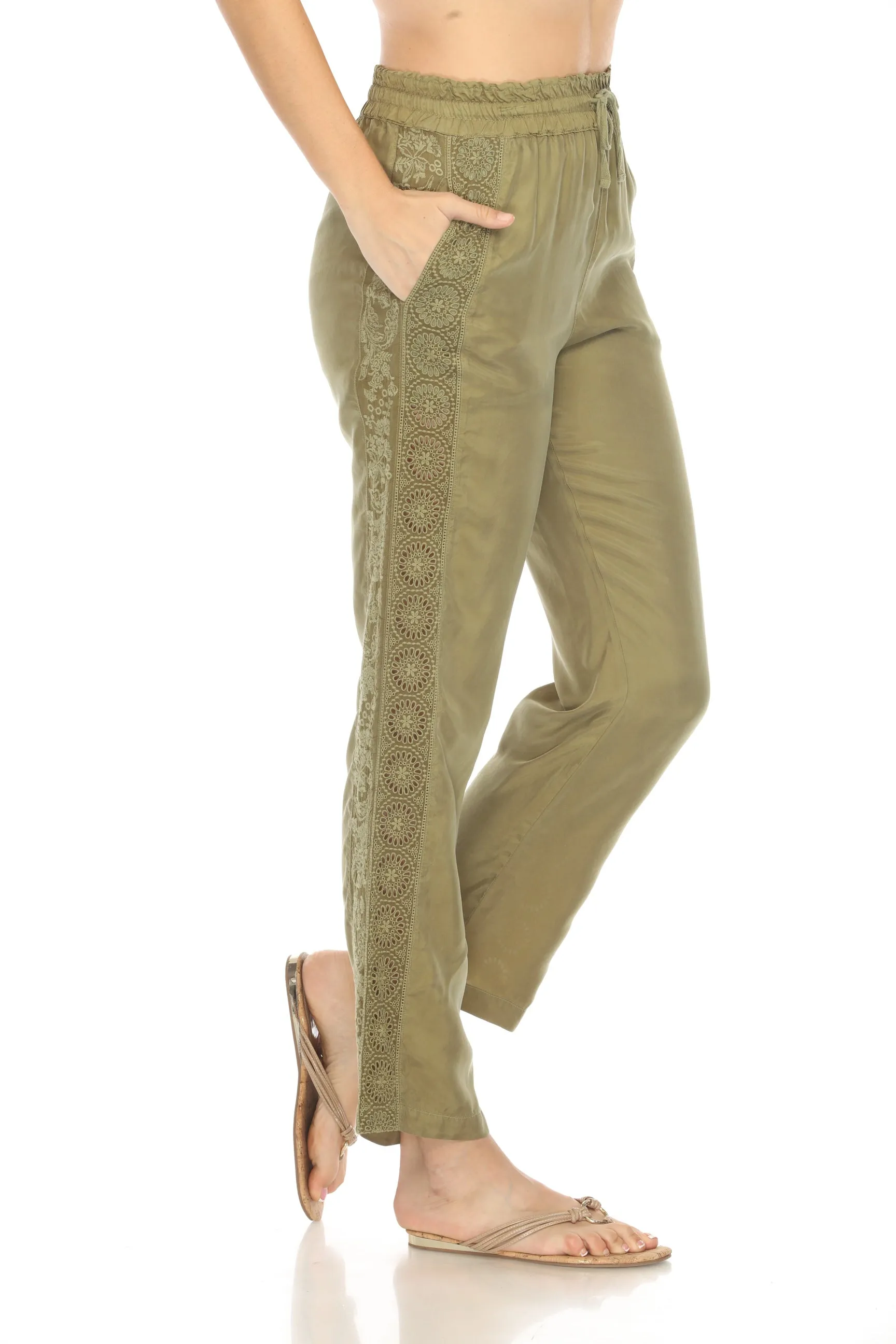 Johnny Was Yverri Embroidered Ankle Pants C64924-E *