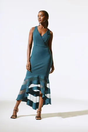 Joseph Ribkoff Twilight Mesh Insert Mermaid Evening Dress 243729