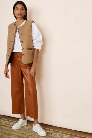 Jules Faux Leather Trousers - Tan