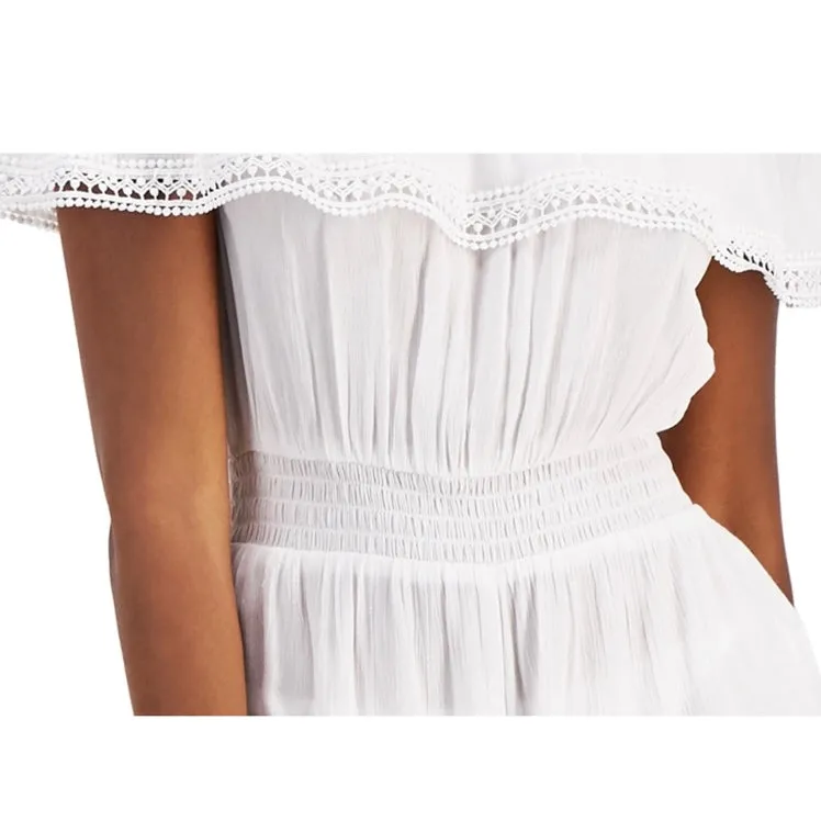 Junior's Off-The-Shoulder Cover Up Romper