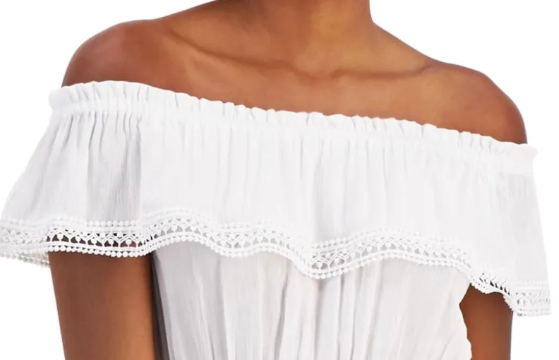 Junior's Off-The-Shoulder Cover Up Romper