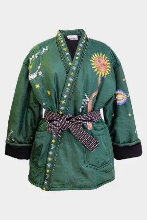 Karma Silk Kimono in Green