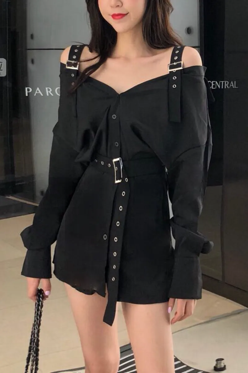 Korean fashion shirt skirt dress  KF2361