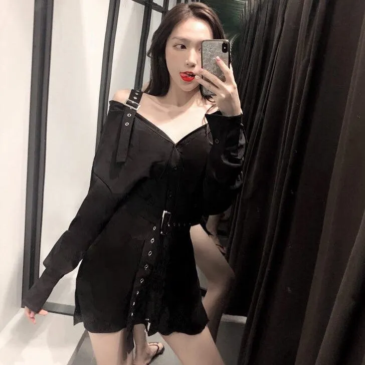 Korean fashion shirt skirt dress  KF2361
