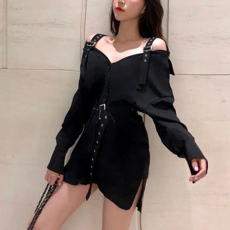 Korean fashion shirt skirt dress  KF2361