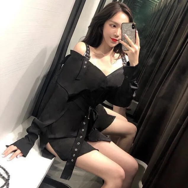 Korean fashion shirt skirt dress  KF2361