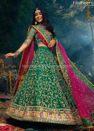 Latest Pakistani Mehndi Lehenga Choli Online 2021 #BB237