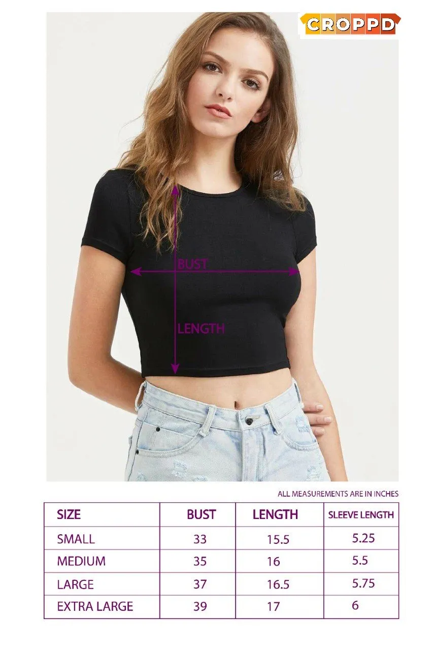Lazy Panda Graphic Printed Purple Crop Top